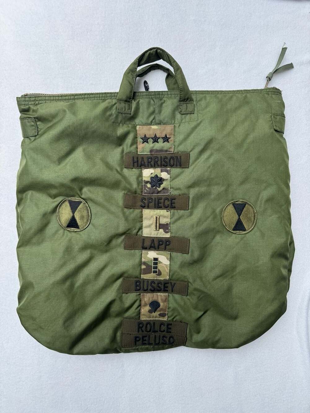Vintage US Military Flyer's Helmet Bag with Patches and Rank Insignia